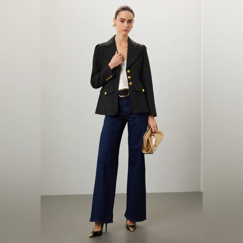 A.L.C. Black Blazer with Gold Accents - Picture 3 of 8